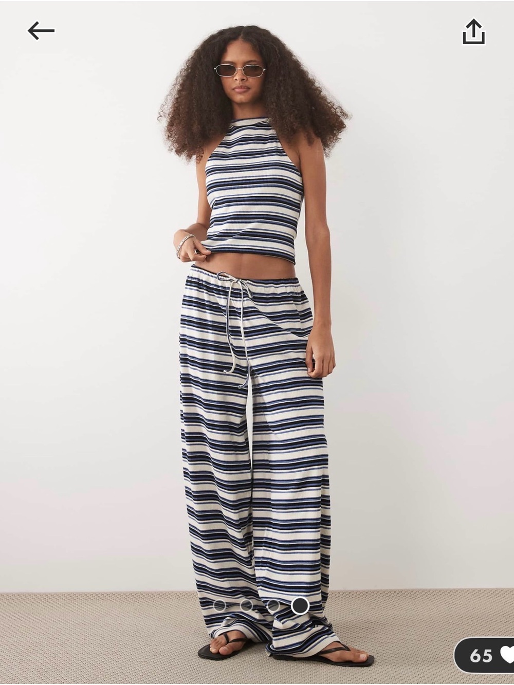 ASOS Navy & White Striped Lounge Set